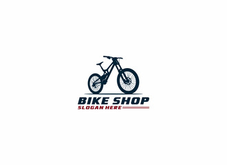 bike shop logo template vector in white background
