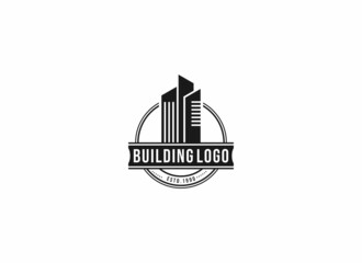 building logo template vector in white background 