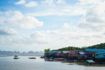 Fototapeta na wymiar Bang Pay waterfront village in Phang-Nga