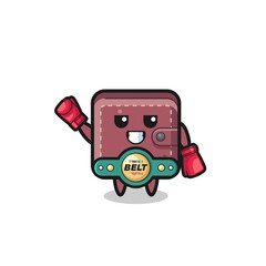 leather wallet boxer mascot character