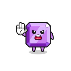 purple gemstone character doing stop gesture
