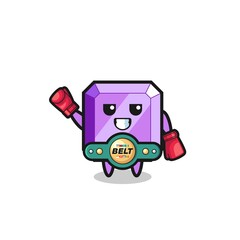 purple gemstone boxer mascot character