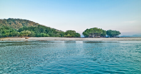 Scenic View Of Tropical paradise beach, Pahawan Island, Lampung, Sumatera, Indonesia