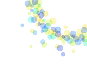 円形配置された水彩の青色水玉