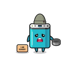 cute power bank beggar cartoon character