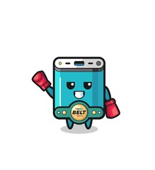 power bank boxer mascot character