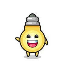 happy light bulb cute mascot character