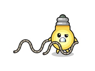 illustration of light bulb doing battle rope workout