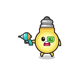 cute light bulb holding a future gun