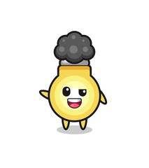 light bulb character as the afro boy