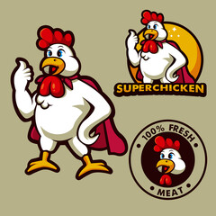 Illustration of chicken super for food business restaurant and farm