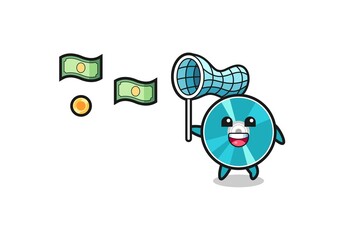 illustration of the optical disc catching flying money