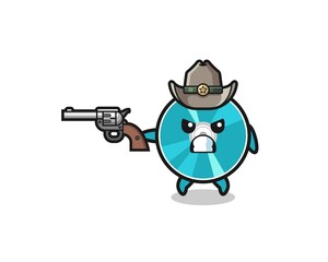 the optical disc cowboy shooting with a gun