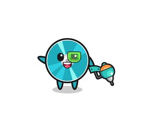 optical disc cartoon as future warrior mascot