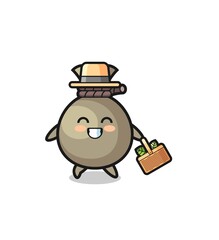 money sack herbalist character searching a herbal