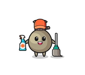 cute money sack character as cleaning services mascot