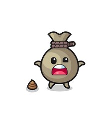 money sack earth surprised to meet poop