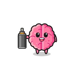 the cute brain as a graffiti bomber