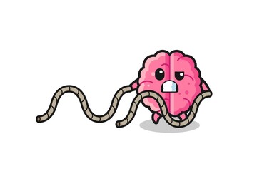 illustration of brain doing battle rope workout