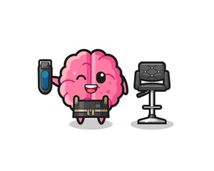 brain barbershop is holding a trimer