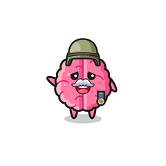 cute brain as veteran cartoon