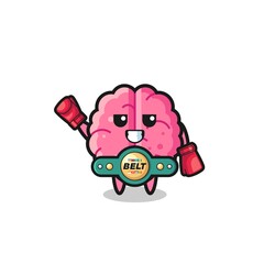 brain boxer mascot character
