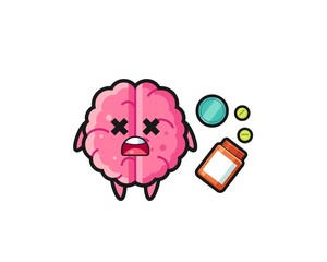 illustration of overdose brain character
