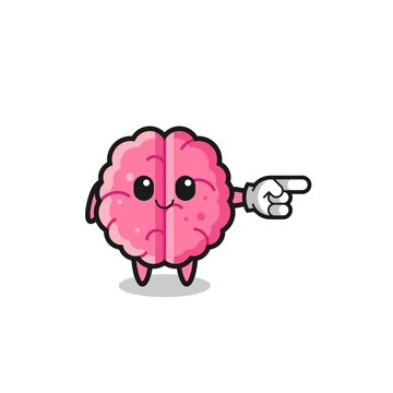 recommend clip art: brain mascot with pointing right gesture