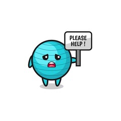 cute exercise ball hold the please help banner