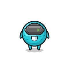 cute exercise ball using VR headset