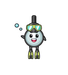 the magnifying glass diver cartoon character