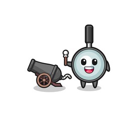 cute magnifying glass shoot using cannon