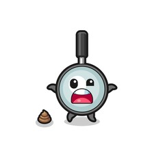 magnifying glass earth surprised to meet poop