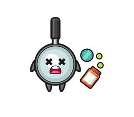 illustration of overdose magnifying glass character