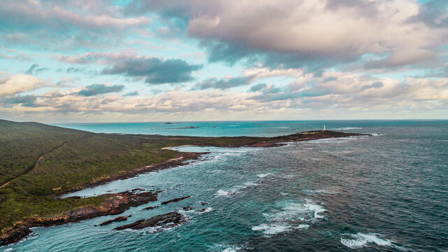 Drone shot of Cape Leeuwin Lighthouse