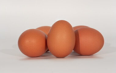 isolated on white background,organic chicken eggs.