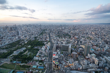 天王寺から見る大阪市内の風景