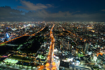 天王寺のホテルから見る大阪の夜景