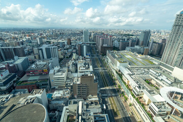 Fototapeta na wymiar 天王寺から見る阿倍野周辺の風景