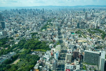 天王寺から見る大阪市内の風景