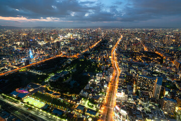天王寺のホテルから見る大阪の夜景