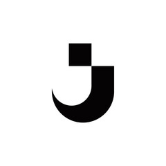 j initial logo design vector template