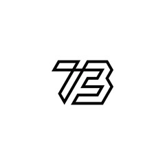 t f b 3 tb t3 tfb tf3 initial logo design vector template