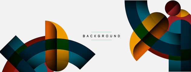 Obraz premium Trendy shapes, color minimal design composition, lines and shadows for wallpaper banner background or landing page