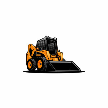 skid steer illustration isolated vector	