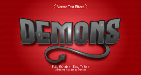 Creative text Demons, editable style effect template