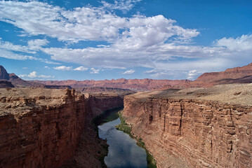 Colorado river in Arizona with clouds and sky