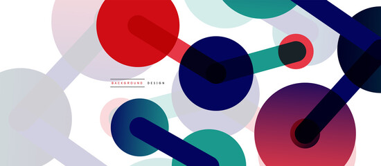 Abstract background. Round dots connected by lines. Trendy techno business template for wallpaper, banner, background or landing