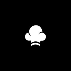 Chef Hat Icon on Black and White Vector Graphic