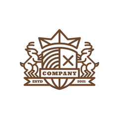 Illustration vector graphic of Shield Deer, good for logo design